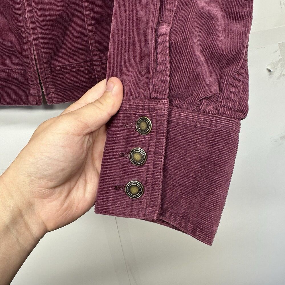 Charter Club Women’s Medium Corduroy Jacket Purple Zip Front Long Sleeve - Picture 8 of 12
